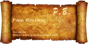 Papp Bibiána névjegykártya